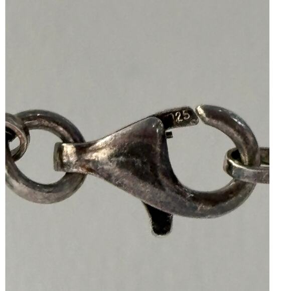 Sterling Silver Omega Chain Yellow Bead Wine Glass Charm Necklace 16" #64325 - Picture 5 of 6